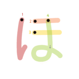ひらがな『ほ』のなぞり書き（カラー）